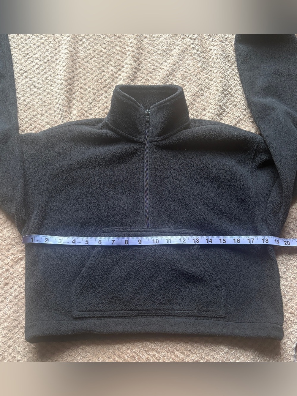 Aritzia Tna Black Polar Fleece Cropped 1/4 Zip Pullover XXS - Picture 7 of 16